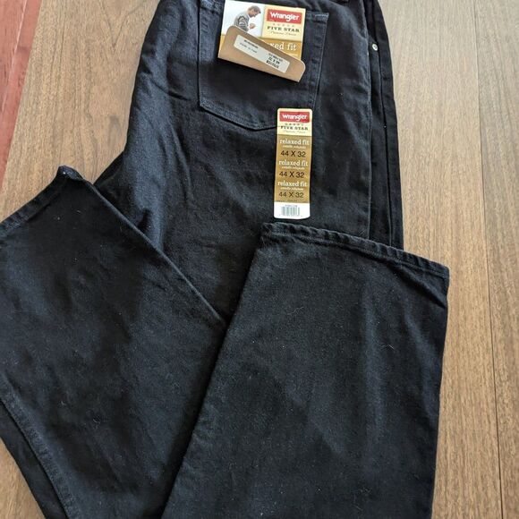 Wrangler Five Star Premium black denim relaxed fit jeans  Sz 44x32 - Picture 4 of 16